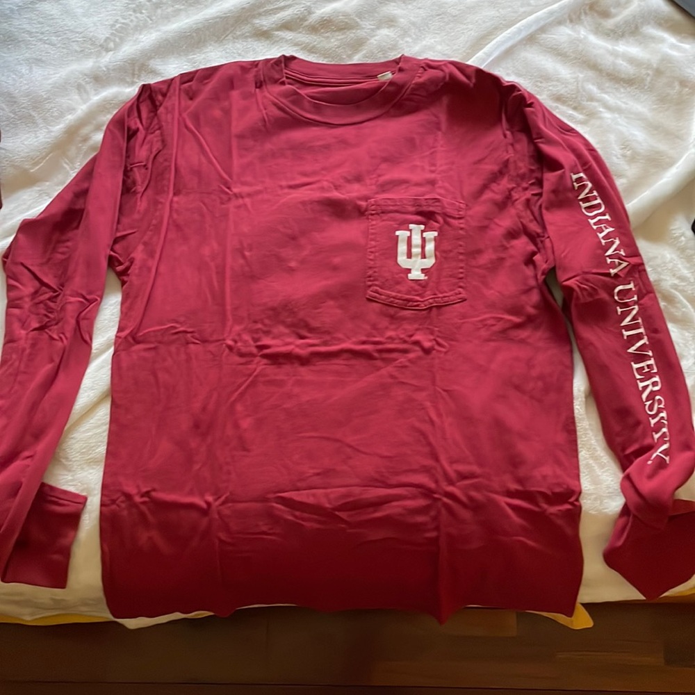 Men's Indiana Hoosiers Vintage Wash Pocket Long Sleeve T-Shirt
